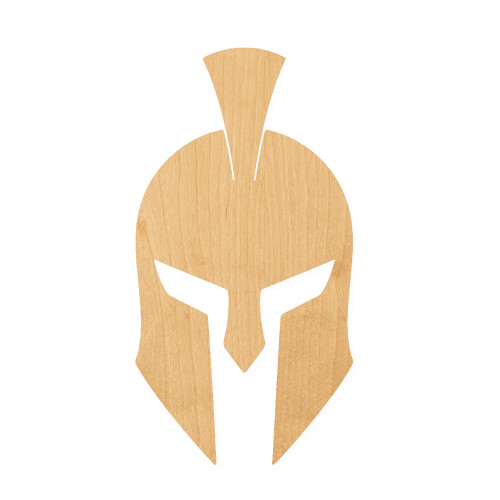 Spartan Helmet Bold Wood Cutout for Crafts, Unfinished Baltic Birch Craft Shape