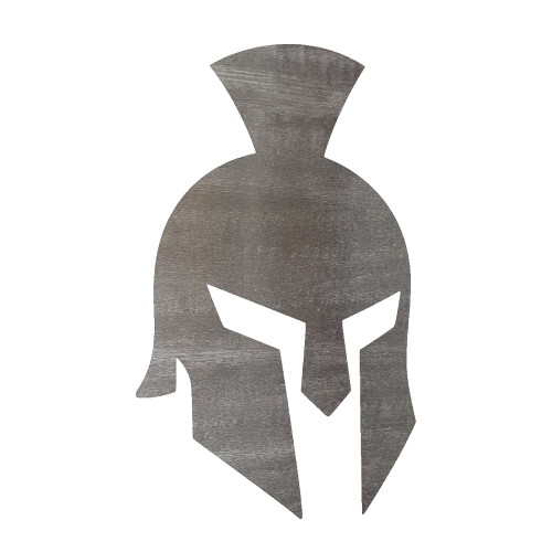 Spartan Helmet Connected Crest Steel Cutout Shape, Raw Metal Wall Art and Craft Supply