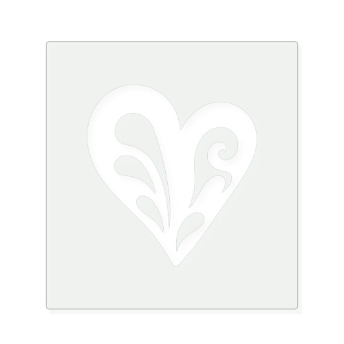 Heart Ornamental Double Reusable Mylar Stencil, 10 mil Plastic Paint Stencil for Crafts and Decor