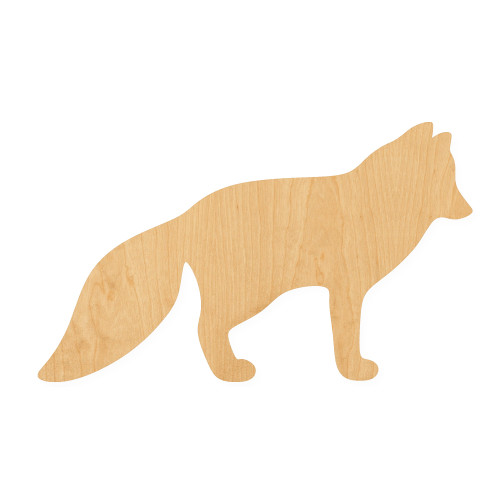 Arctic Fox 2 Wood Cutout for Crafts, Unfinished Baltic Birch Craft Shape