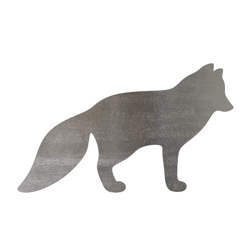 Arctic Fox 2 Steel Cutout Shape, Raw Metal Wall Art and Craft Supply