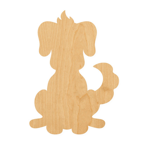 Dog 2 Wood Cutout for Crafts, Unfinished Baltic Birch Craft Shape
