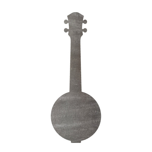 Banjo Steel Cutout Shape, Raw Metal Wall Art and Craft Supply