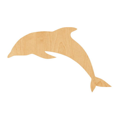 Dolphin 2 Wood Cutout for Crafts, Unfinished Baltic Birch Craft Shape