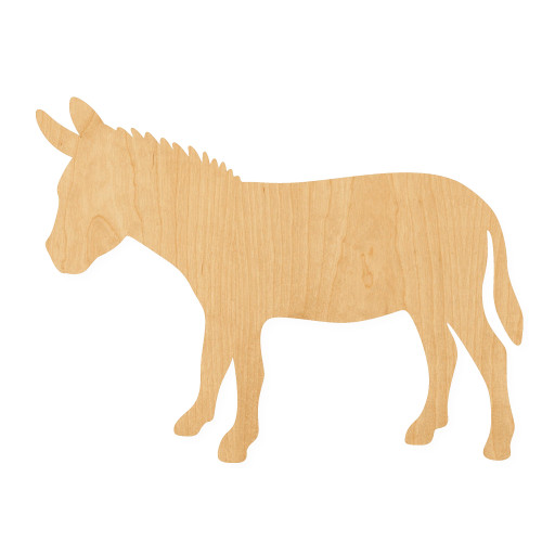 Donkey 2 Wood Cutout for Crafts, Unfinished Baltic Birch Craft Shape
