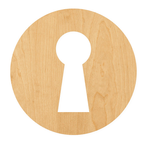 Key Hole 2 Wood Cutout for Crafts, Unfinished Baltic Birch Craft Shape