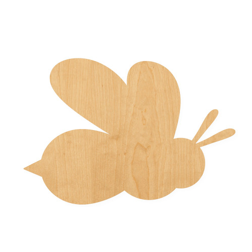 Bee 4 Wood Cutout for Crafts, Unfinished Baltic Birch Craft Shape