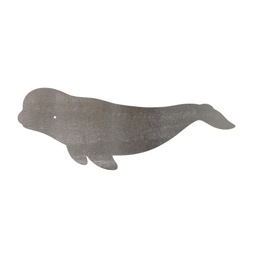 Beluga Whale Steel Cutout Shape, Raw Metal Wall Art and Craft Supply