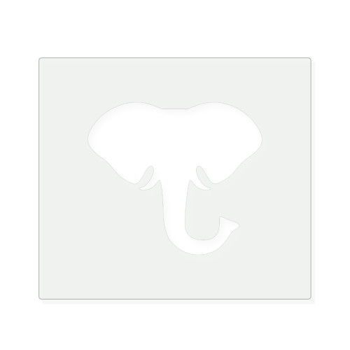 Elephant Head 2 Reusable Mylar Stencil, 10 mil Plastic Paint Stencil for Crafts and Decor