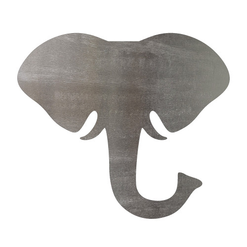 Elephant Head 2 Steel Cutout Shape, Raw Metal Wall Art and Craft Supply