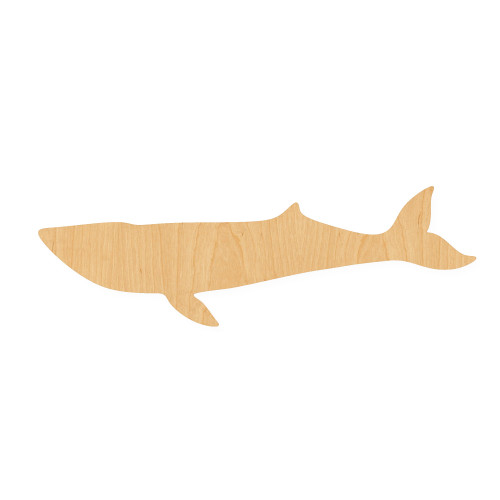 Blue Whale 2 Wood Cutout for Crafts, Unfinished Baltic Birch Craft Shape