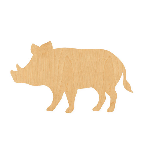 Boar 2 Wood Cutout for Crafts, Unfinished Baltic Birch Craft Shape