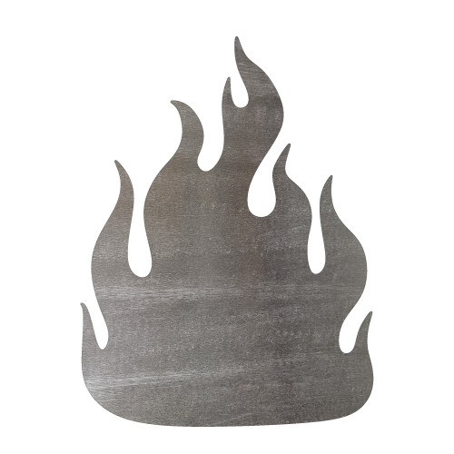 Fire 2 Steel Cutout Shape, Raw Metal Wall Art and Craft Supply