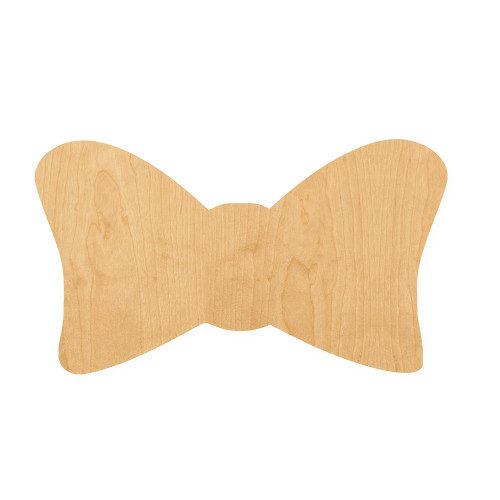 Bow 2 Wood Cutout for Crafts, Unfinished Baltic Birch Craft Shape
