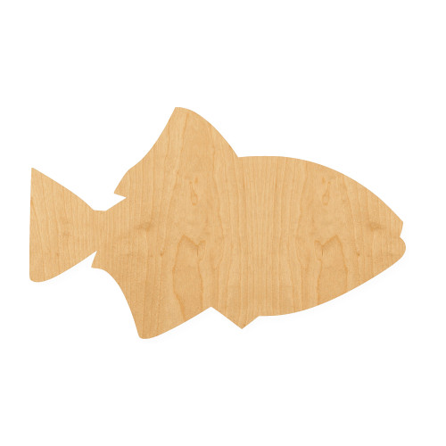 Fish 2 Wood Cutout for Crafts, Unfinished Baltic Birch Craft Shape
