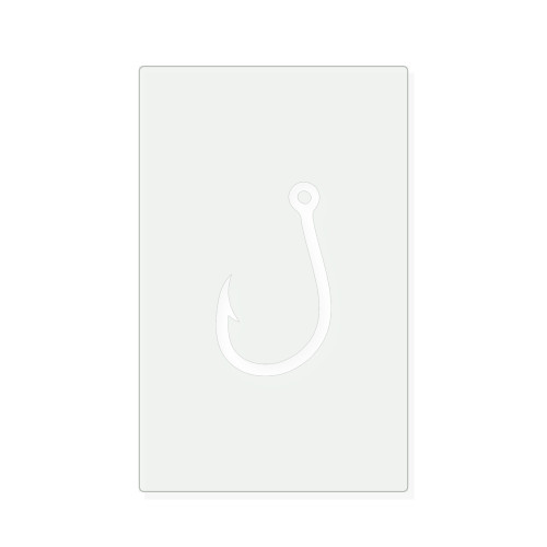 Fishing Hook Reusable Mylar Stencil, 10 mil Plastic Paint Stencil for Crafts and Decor