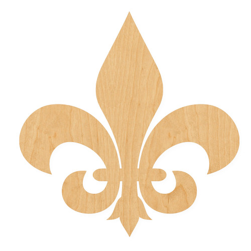 Fleur De Lis 3 Wood Cutout for Crafts, Unfinished Baltic Birch Craft Shape