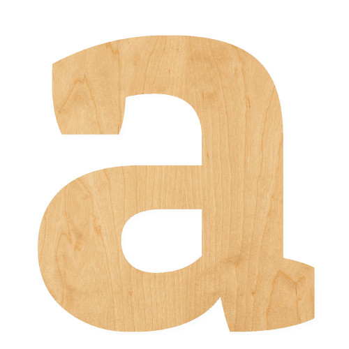 Lower Case A Wood Cutout for Crafts, Unfinished Baltic Birch Craft Shape