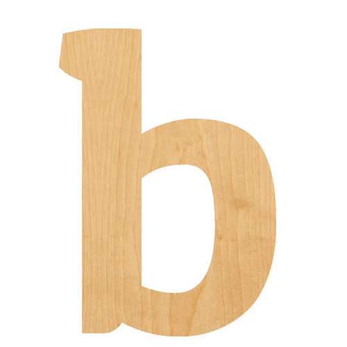Lower Case B Wood Cutout for Crafts, Unfinished Baltic Birch Craft Shape