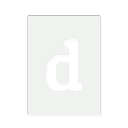 Lower Case D Reusable Mylar Stencil, 10 mil Plastic Paint Stencil for Crafts and Decor