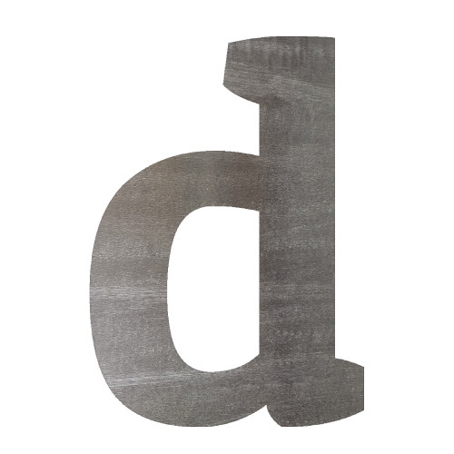Lower Case D Steel Cutout Shape, Raw Metal Wall Art and Craft Supply