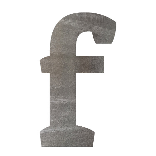 Lower Case F Steel Cutout Shape, Raw Metal Wall Art and Craft Supply
