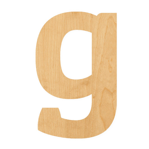Lower Case G Wood Cutout for Crafts, Unfinished Baltic Birch Craft Shape