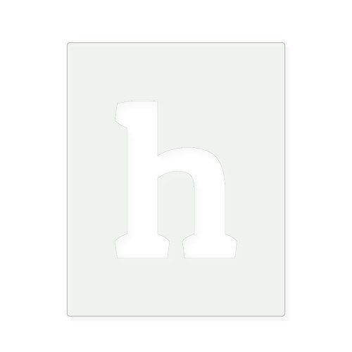 Lower Case H Reusable Mylar Stencil, 10 mil Plastic Paint Stencil for Crafts and Decor
