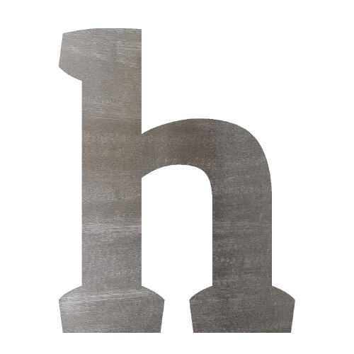 Lower Case H Steel Cutout Shape, Raw Metal Wall Art and Craft Supply