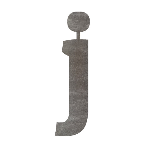 Lower Case J Steel Cutout Shape, Raw Metal Wall Art and Craft Supply