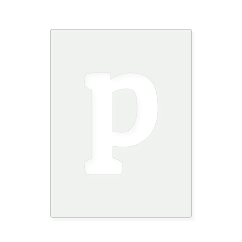 Lower Case P Reusable Mylar Stencil, 10 mil Plastic Paint Stencil for Crafts and Decor