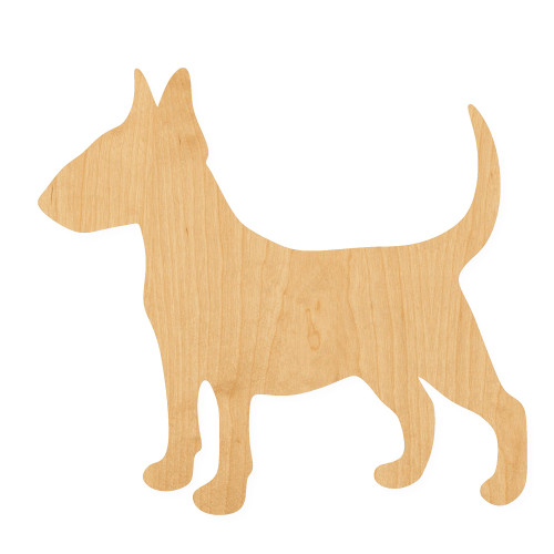 Bull Terrier 2 Wood Cutout for Crafts, Unfinished Baltic Birch Craft Shape