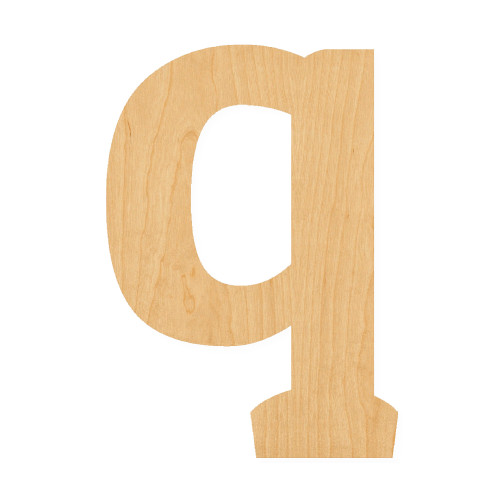 Lower Case Q Wood Cutout for Crafts, Unfinished Baltic Birch Craft Shape