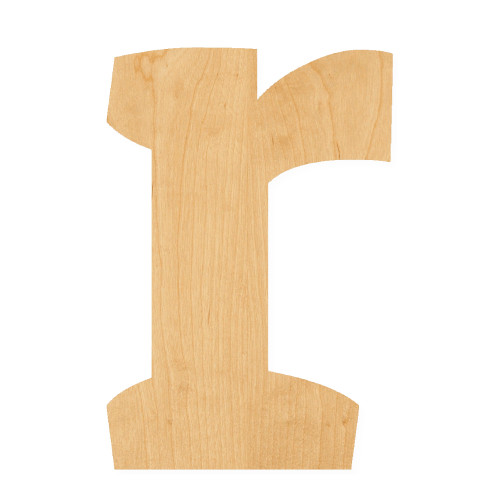 Lower Case R Wood Cutout for Crafts, Unfinished Baltic Birch Craft Shape