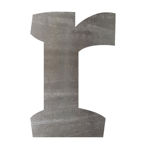 Lower Case R Steel Cutout Shape, Raw Metal Wall Art and Craft Supply