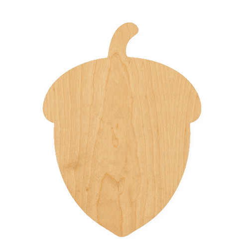 Acorn 3 Wood Cutout for Crafts, Unfinished Baltic Birch Craft Shape