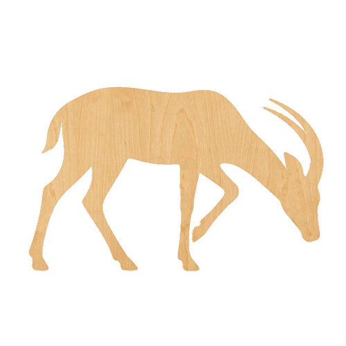 Antelope 1 Wood Cutout for Crafts, Unfinished Baltic Birch Craft Shape