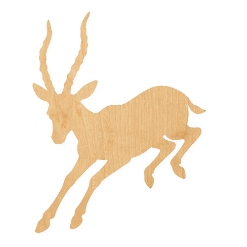 Antelope 3 Wood Cutout for Crafts, Unfinished Baltic Birch Craft Shape