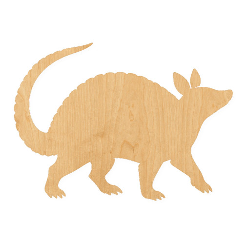 Armadillo Wood Cutout for Crafts, Unfinished Baltic Birch Craft Shape