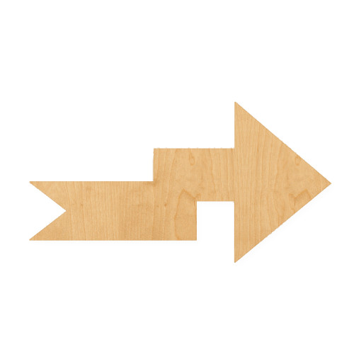 Arrow 3 Wood Cutout for Crafts, Unfinished Baltic Birch Craft Shape