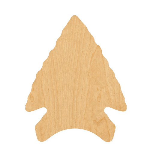 Arrowhead 2 Wood Cutout for Crafts, Unfinished Baltic Birch Craft Shape