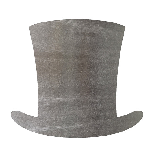 Abraham Lincoln Hat Steel Cutout Shape, Raw Metal Wall Art and Craft Supply