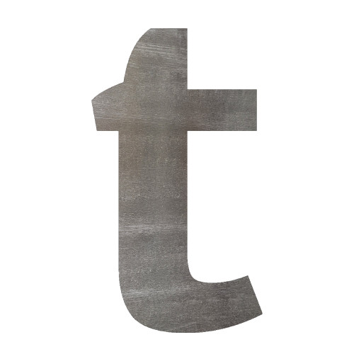 Lower Case T Steel Cutout Shape, Raw Metal Wall Art and Craft Supply