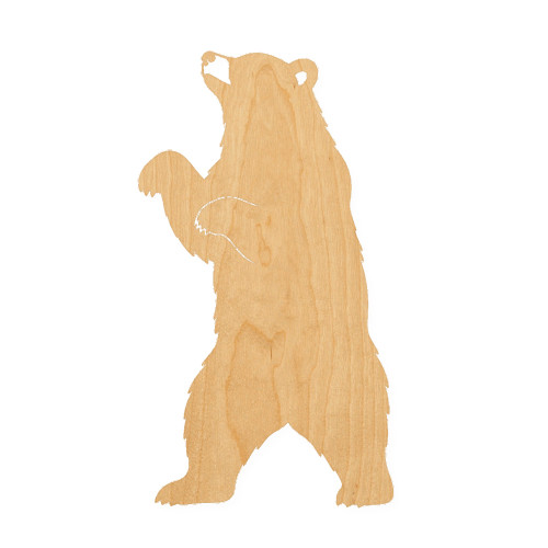 Bear 3 Wood Cutout for Crafts, Unfinished Baltic Birch Craft Shape