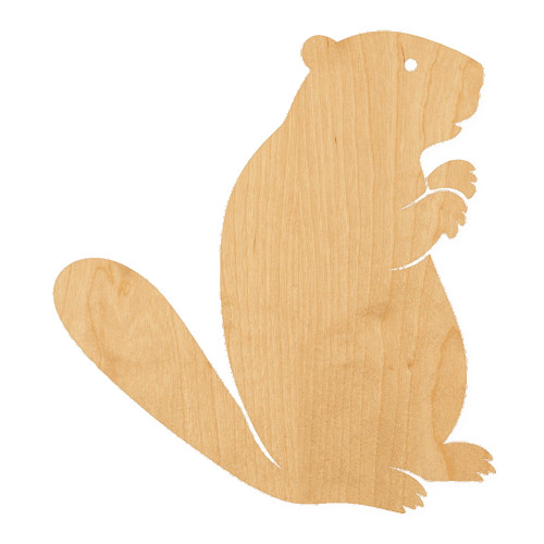Beaver 1 Wood Cutout for Crafts, Unfinished Baltic Birch Craft Shape