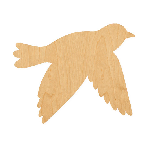 Bird 1 Wood Cutout for Crafts, Unfinished Baltic Birch Craft Shape