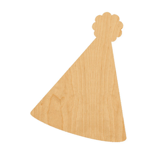 Birthday Hat Wood Cutout for Crafts, Unfinished Baltic Birch Craft Shape