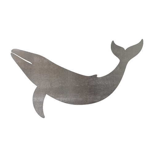 Blue Whale 1 Steel Cutout Shape, Raw Metal Wall Art and Craft Supply