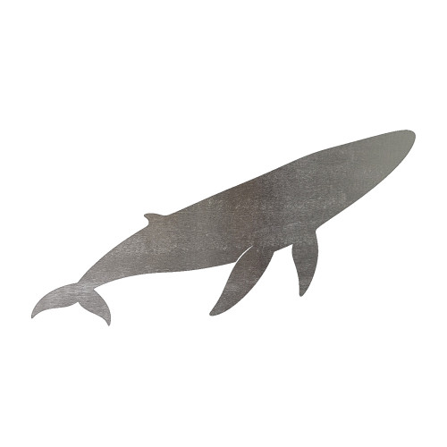 Blue Whale 2 Steel Cutout Shape, Raw Metal Wall Art and Craft Supply