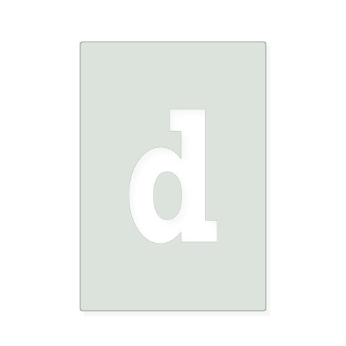 Lowercase Letter D Reusable Mylar Stencil, 10 mil Plastic Paint Stencil for Crafts and Decor